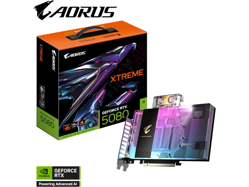 Gigabyte Aorus GeForce RTX 5080 XTREME WATERFORCE WB Grafikkort
