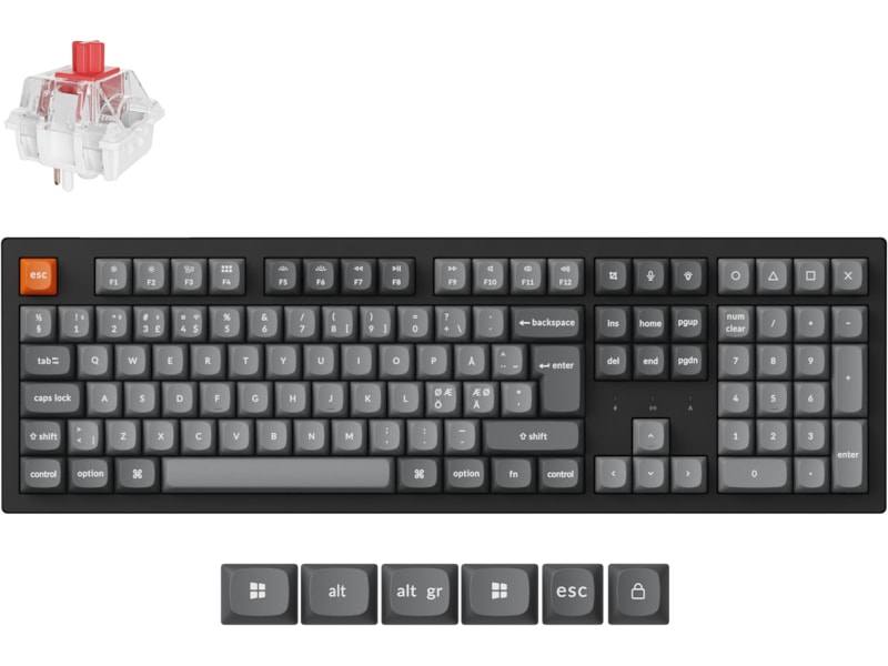 Keychron K10 MAX Trådløst gamingtastatur (super red) Gamingkeyboard