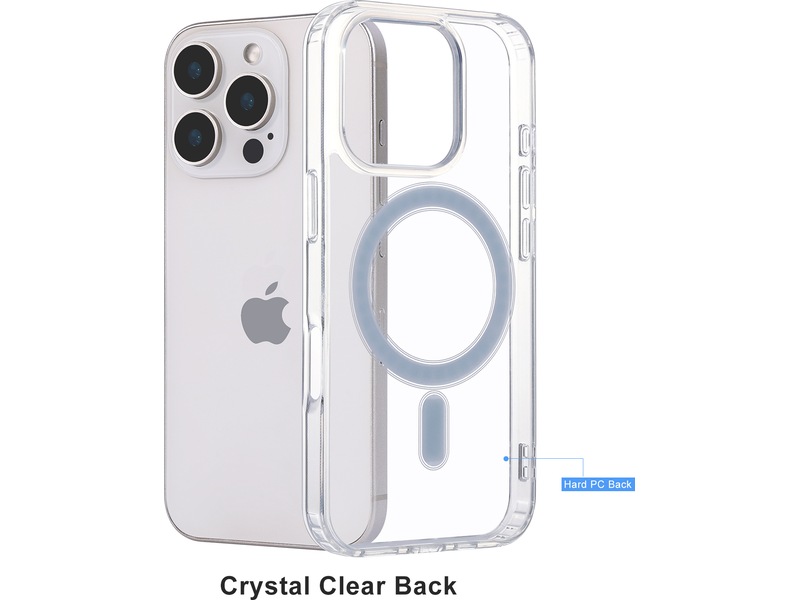 iiglo iPhone 16 Pro Magnetic Silikone cover (gennemsigtig) Mobilcover