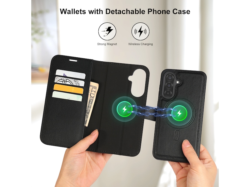 iiglo Galaxy A36 2-i-1 Wallet cover (sort) Mobilcover