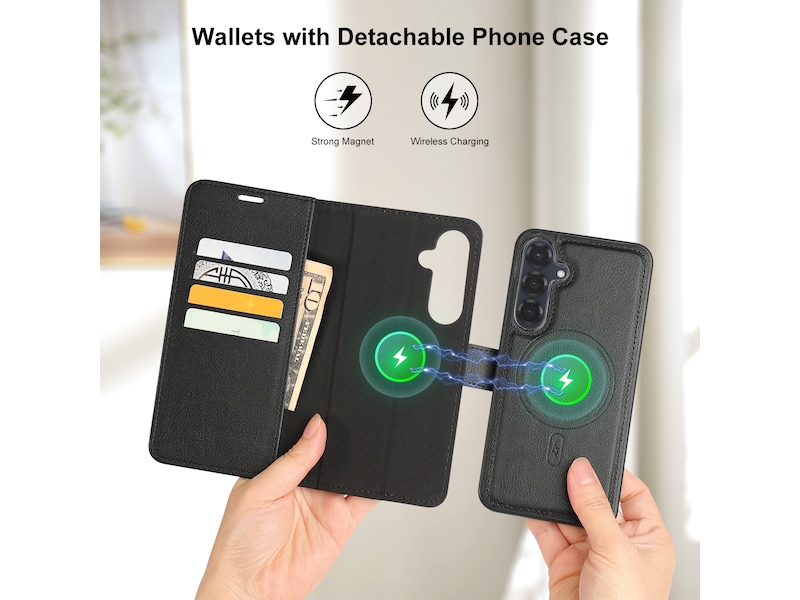 iiglo Galaxy S25+ 2-i-1 Wallet cover (sort) Mobilcover