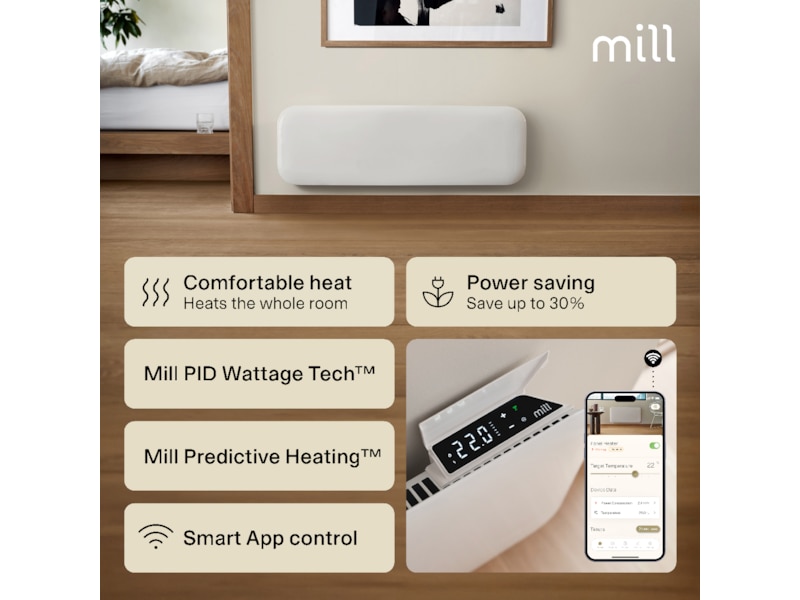 Mill Invisible Smart WiFi Gen 4 panellist 500W Varmepaneler