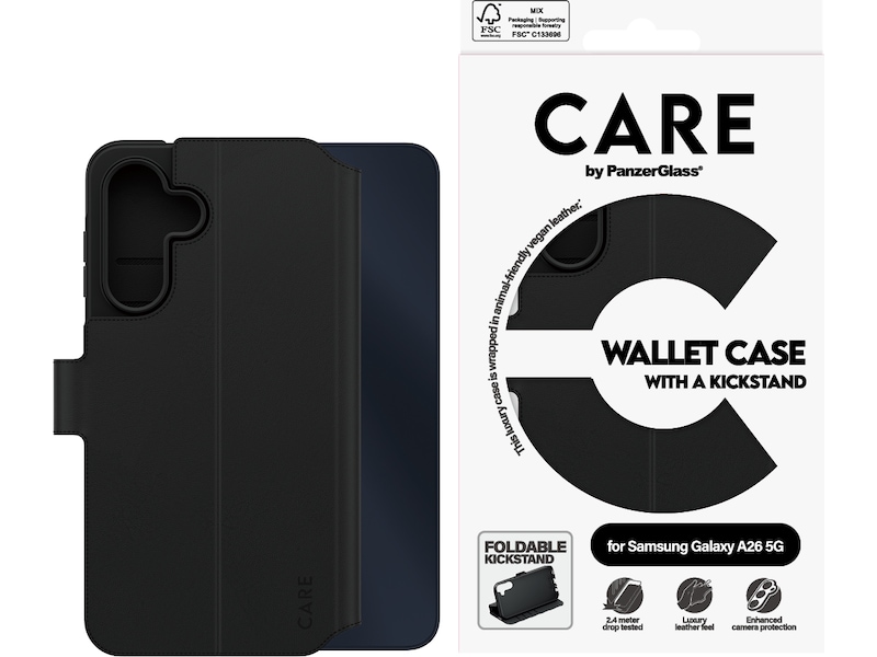 PanzerGlass CARE Galaxy A26 5G Feature wallet cover (sort) Mobilcover