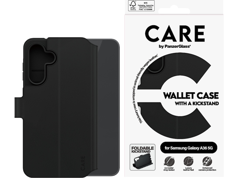 PanzerGlass CARE Galaxy A36 5G Feature wallet cover (sort) Mobilcover