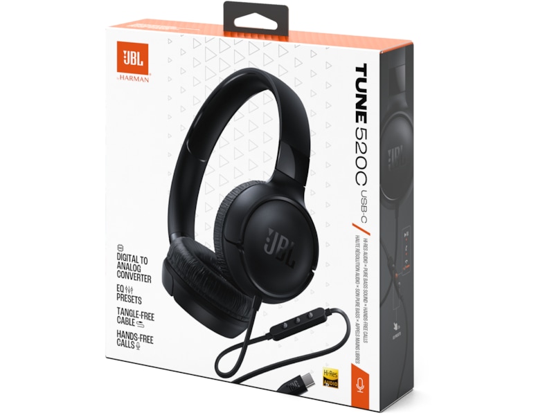 JBL Tune 520C USB-C Headset, on-ear (sort) Høretelefoner