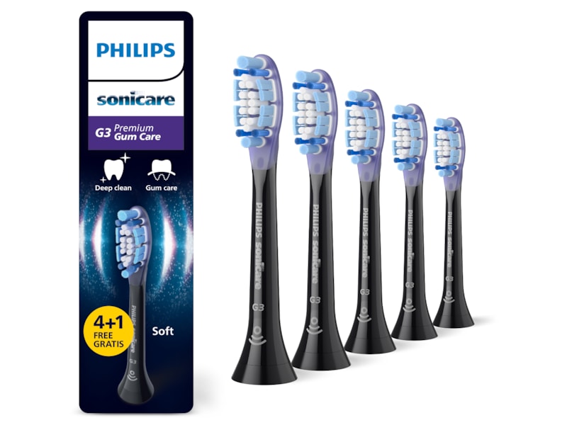 Philips Sonicare G3 Premium Gum Care tandbørstehoveder (5pack sort) Tandbørstehoveder