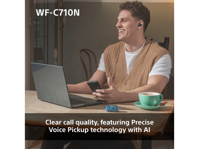 Sony WF-C710N Trådløse høretelefoner, Earbuds med mikrofon (blå) In-ear høretelefoner