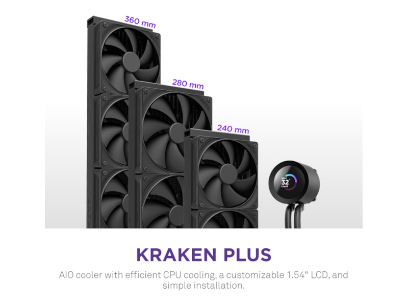 NZXT Kraken Plus 240 Køler (sort) CPU - Vandkøling