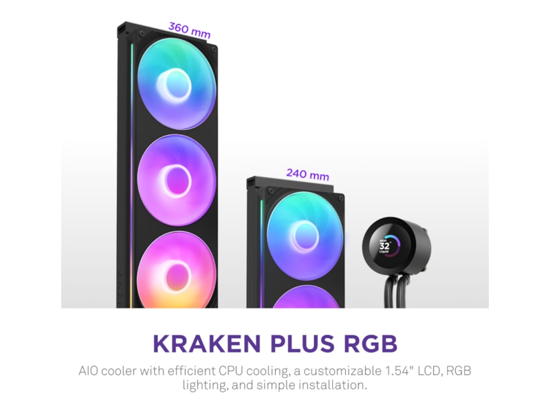 NZXT Kraken Plus 360 RGB Køler (sort) CPU - Vandkøling