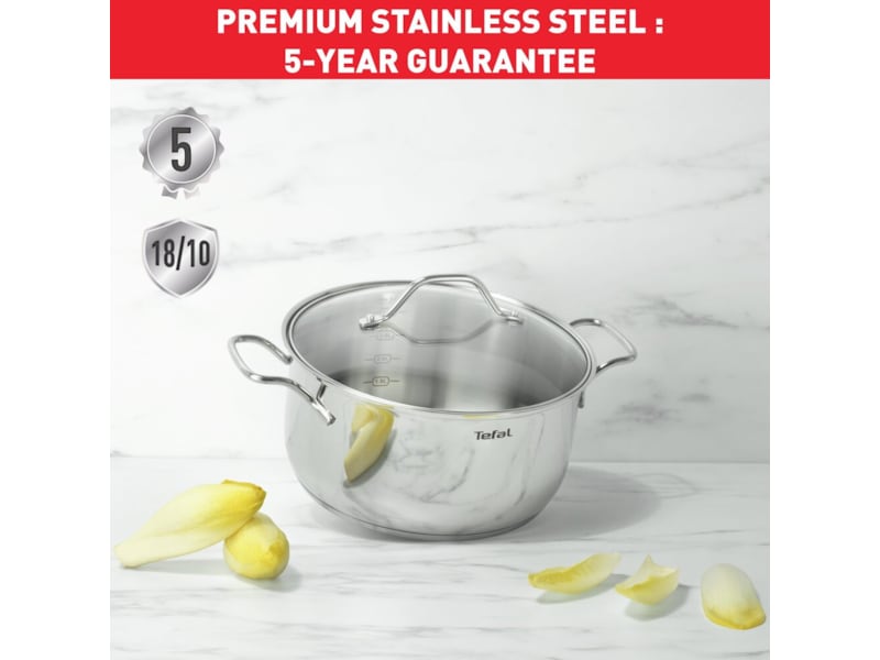 Tefal Intuition 7-delt grydesæt i ubelagt rustfrit stål B864S734 Tilbehør til komfurer, kogeplader og ovne