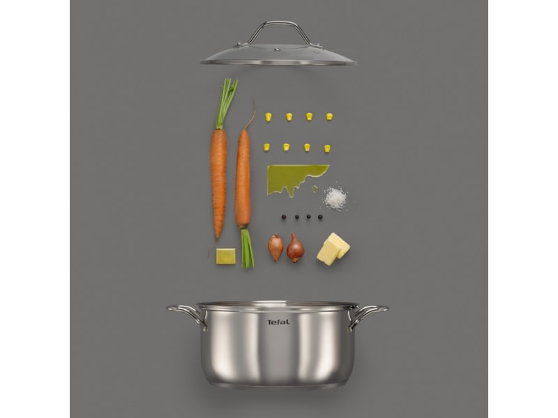 Tefal Intuition 7-delt grydesæt i ubelagt rustfrit stål B864S734 Tilbehør til komfurer, kogeplader og ovne