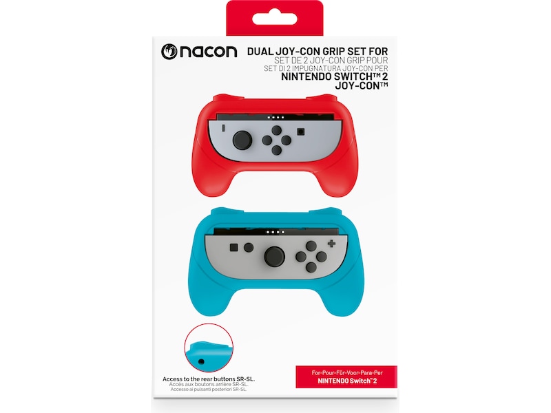 Nacon Joy-Con Grip til Nintendo Switch 2 (blå/rød) Tilbehør til spilkonsoller