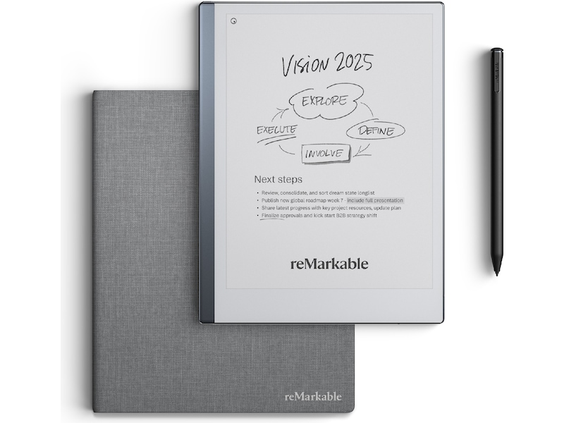 reMarkable 2 10,3" 8GB inkl. Marker Plus og Book Folio (grå polymervæv) Digitale paper