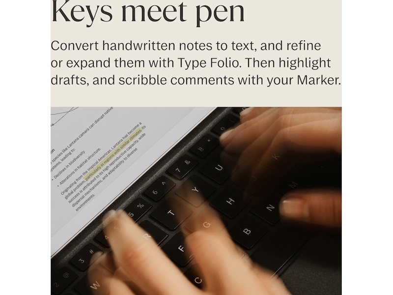 reMarkable Paper Pro Type Folio tastaturdeksel (basalt) Tilbehør til digitale paper