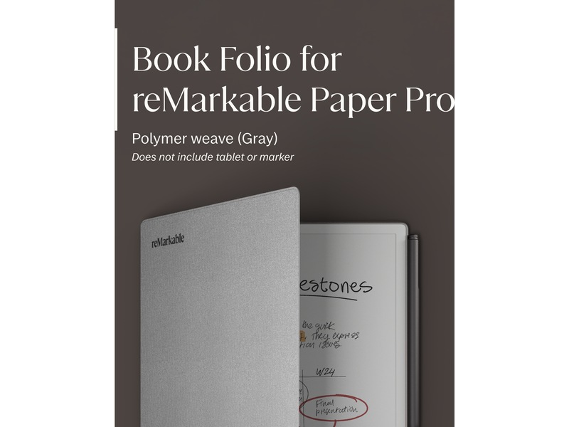 reMarkable Paper Pro Book Folio (grå) Tilbehør til digitale paper