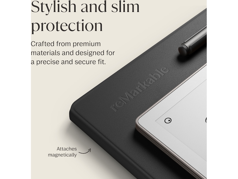 reMarkable Paper Pro 11,8" 64GB inkl. Marker Plus og Book Folio (sort skind) Digitale paper