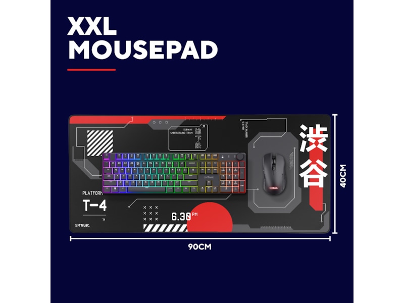 Trust GXT 759 XXL Gamingmusematte (japan sort) Gamingmusemåtte