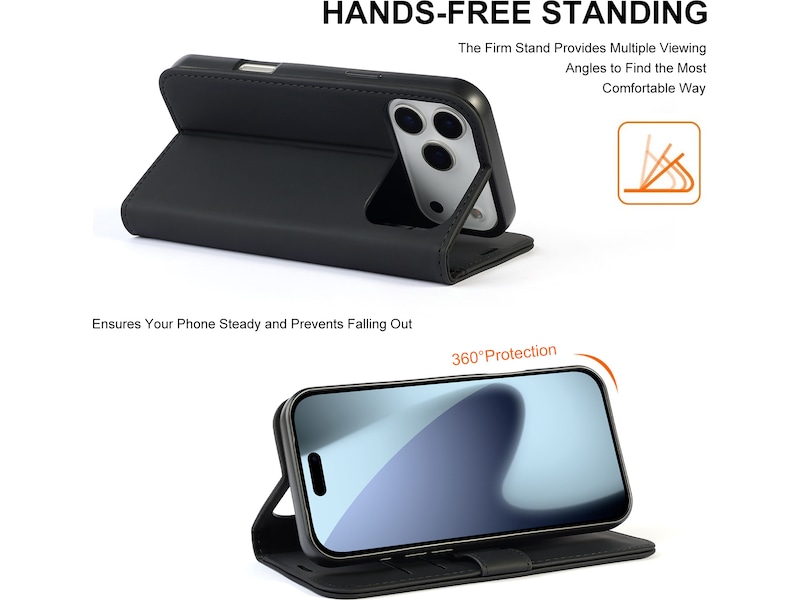 iiglo iPhone 17 Pro Max Wallet Cover (sort) Mobilcover