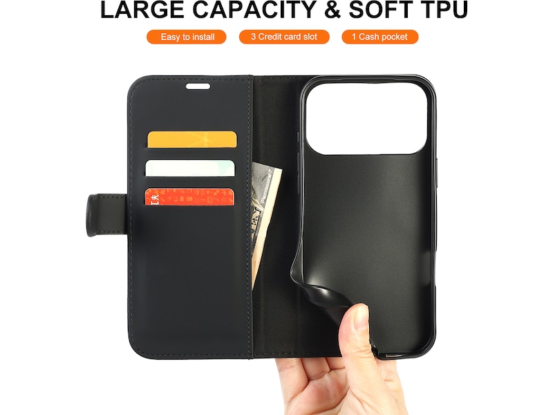 iiglo iPhone 17 Pro Max Wallet Cover (sort) Mobilcover