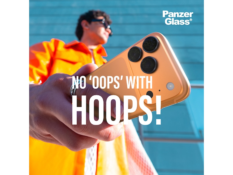 PanzerGlass iPhone 17 Pro / 17 Pro Max / 16 Pro / 16 Pro Max Hoops Linsebeskytter (sort) Skærmbeskyttelse mobiltelefon