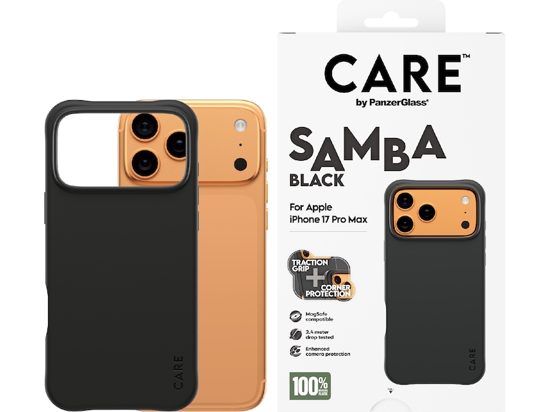 PanzerGlass CARE iPhone 17 Pro Max Samba Hardcase cover (sort) Mobilcover