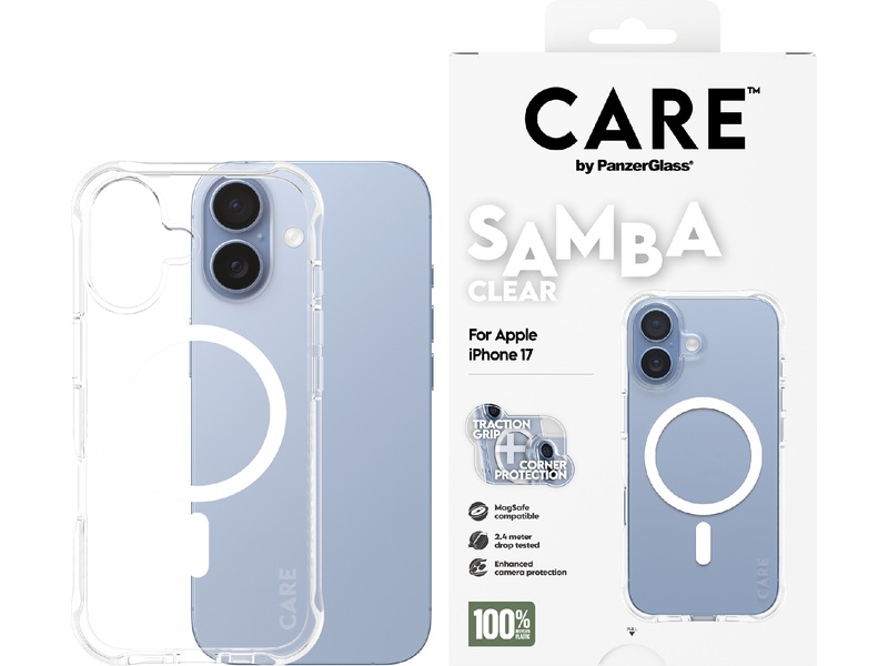 PanzerGlass CARE iPhone 17 Samba Hardcase cover (gennemsigtig/hvid) Mobilcover