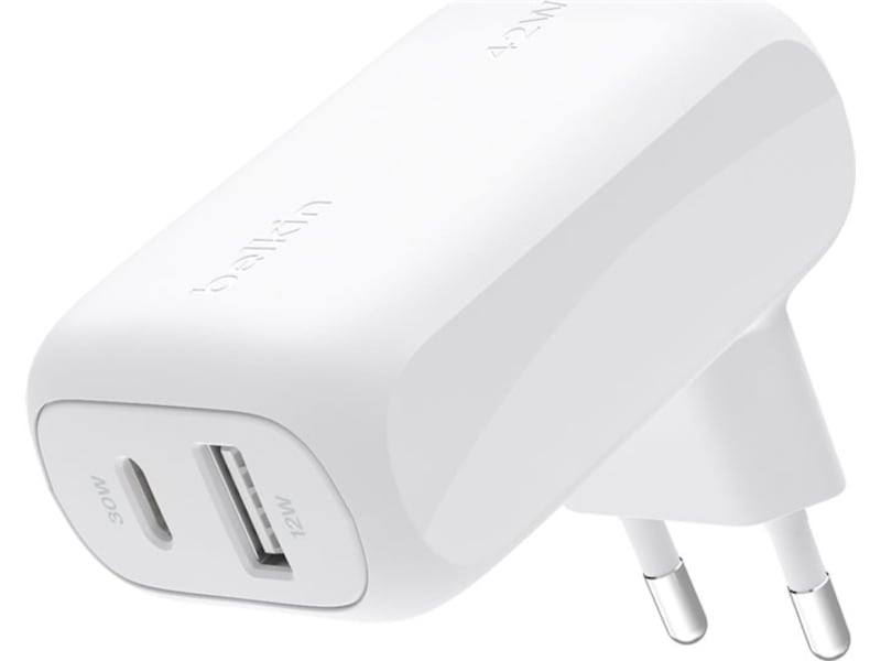 Belkin BoostCharge Dual vægoplader 42W (hvid) Mobilopladere