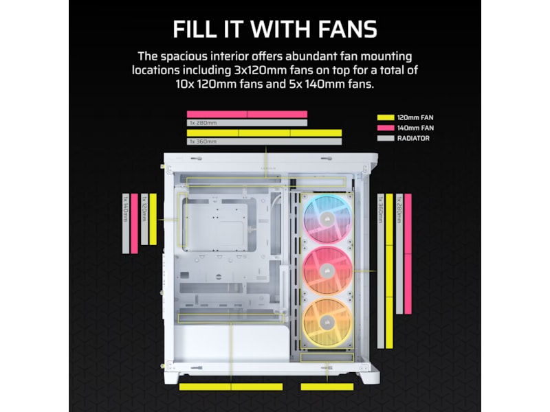 Corsair FRAME 4500X LX-R RGB Mid Tower (hvidt) Midi Tower