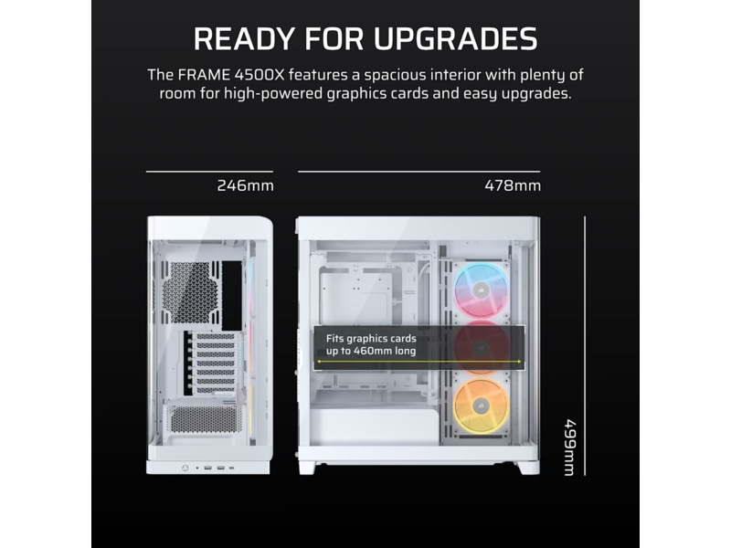 Corsair FRAME 4500X LX-R RGB Mid Tower (hvidt) Midi Tower