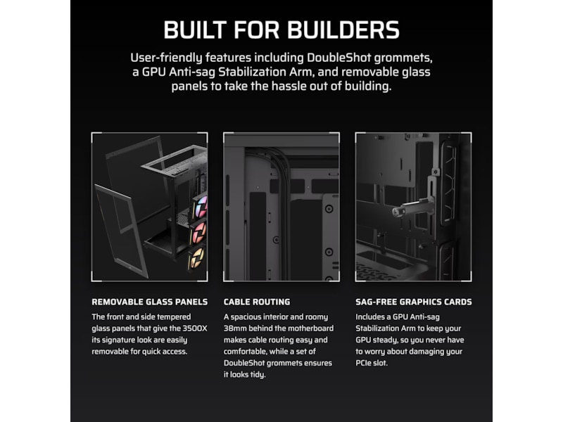 Corsair 3500X LXR LINK Mid Tower (sort) Midi Tower