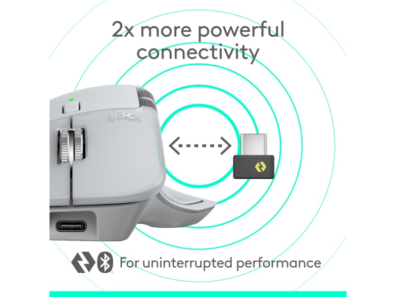 Logitech MX Master 4 Trådløs Ergonomisk Mus (lysegrå) Mus