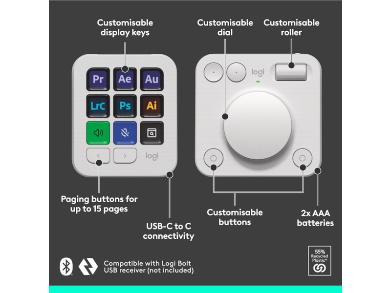 Logitech MX Creative Console (grå) Keyboards