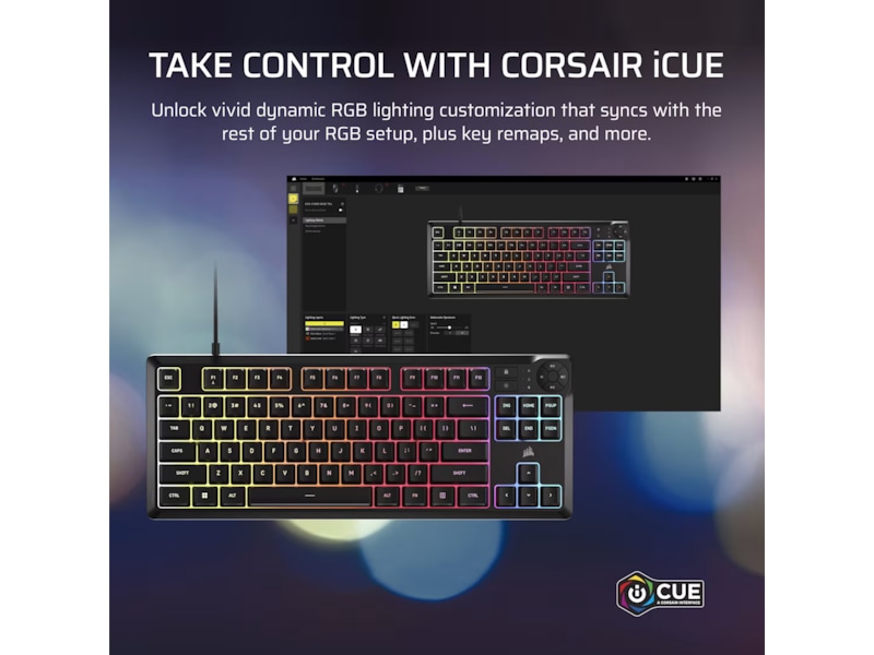 Corsair K55 CORE TKL RGB Gamingtastatur (sort) Gamingkeyboard