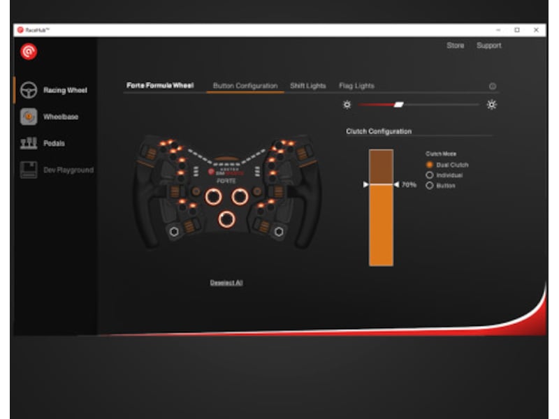 Asetek Forte Formula Steering Wheel Rat og pedaler