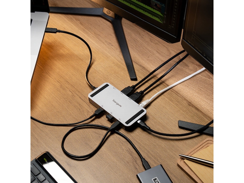 Targus USB4 140W Dual Video Mobile Dock (Silver) Dockingstation og USB-hub