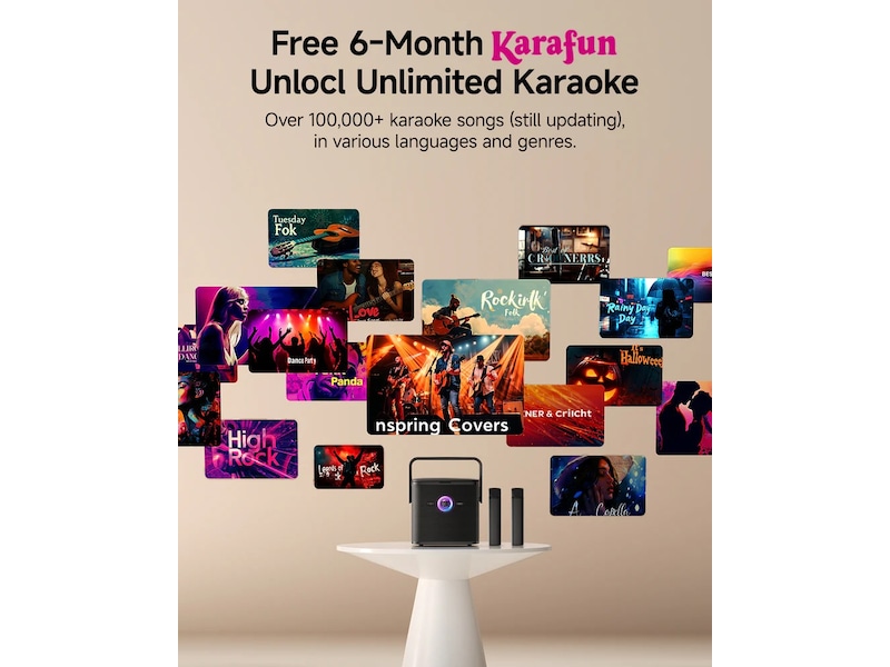 Nedis Ikarao Shell S3 Karaokehøjttaler 80W Trådløs / Bluetooth højttaler