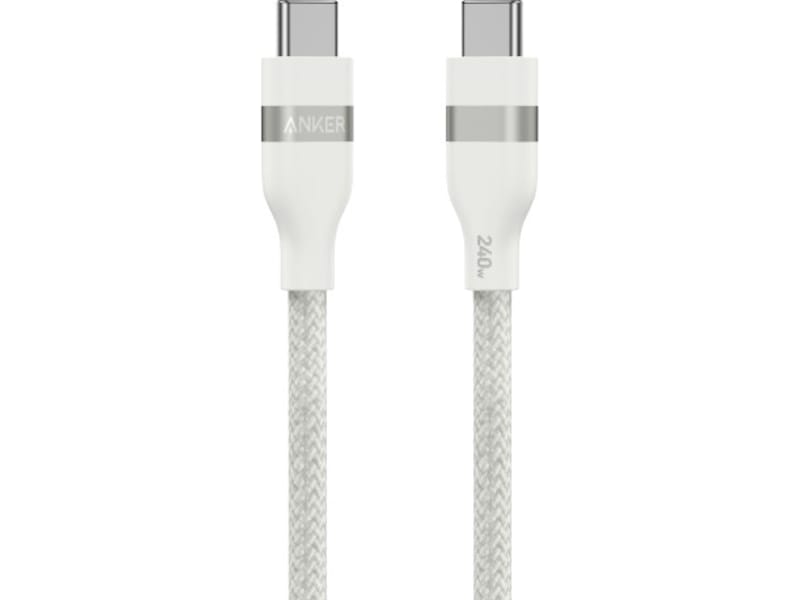 Anker 240W USB-C flettet kabel 1,8m (hvid) USB-kabler