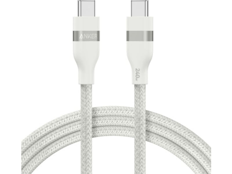 Anker 240W USB-C flettet kabel 1,8m (hvid) USB-kabler