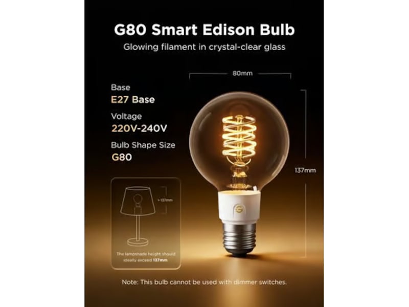 Govee E27 Smart Edison G80 Pære 500lm LED-pærer & elpærer