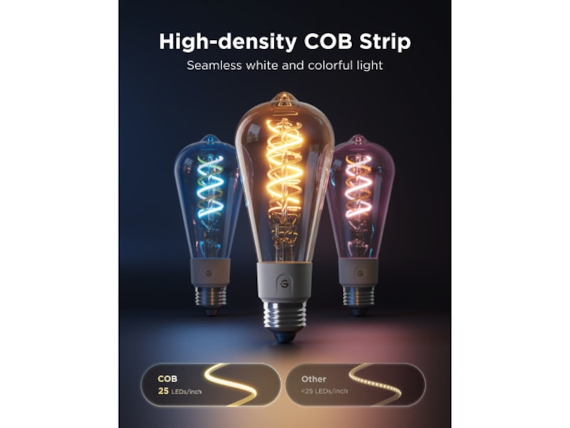 Govee Smart Edison Pære E27, RGBWW LED Lampe ST64 LED-pærer & elpærer