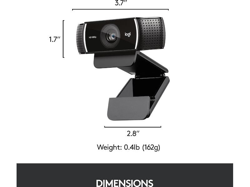 Logitech C922 30FPS 1080P Professional Streaming Webcam Webkameraer