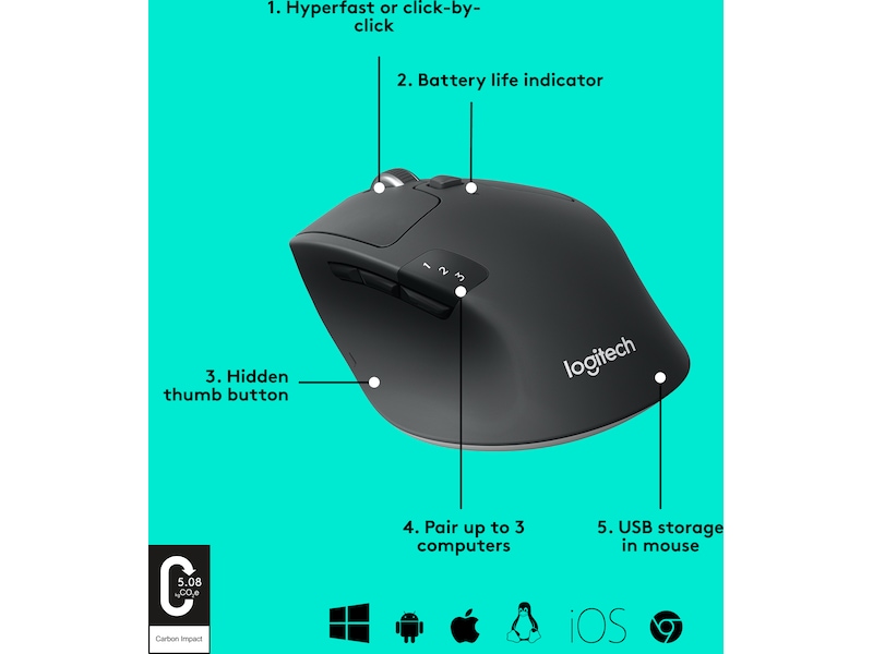 Logitech M720 Triathlon Trådløs Mus Mus