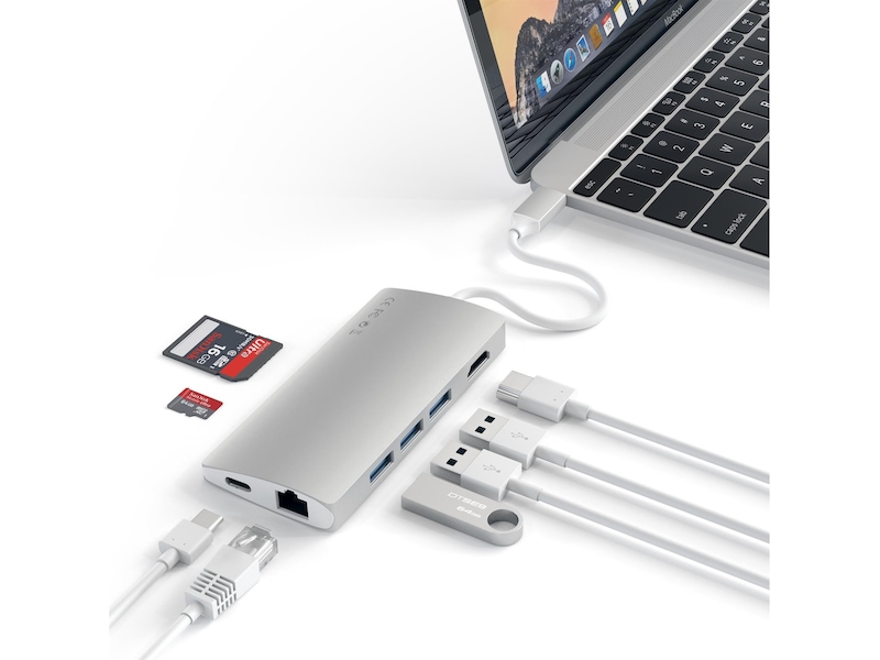 Satechi MultiPort 4K Docking V2 (sølv) Dockingstation og USB-hub