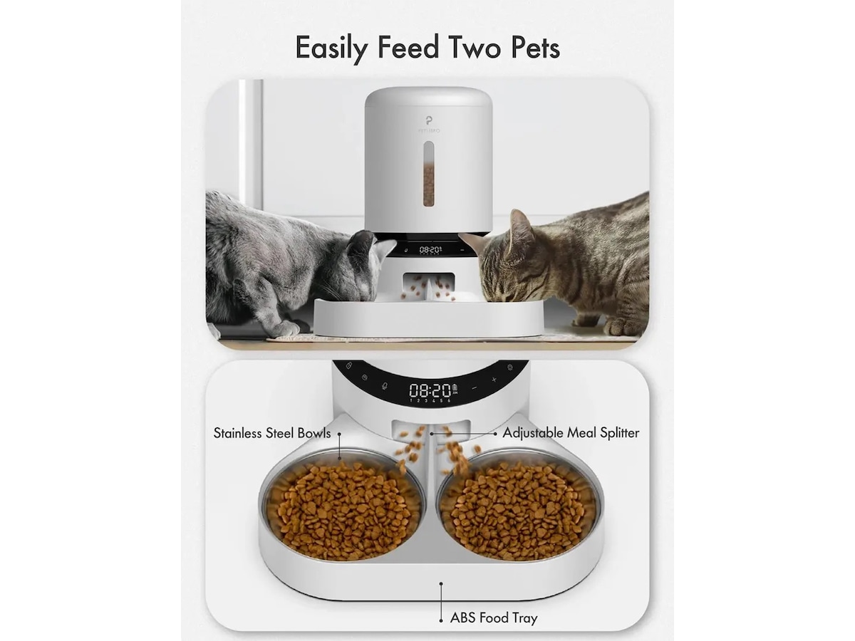 Petilibro Granary Dual automatisk fodringsstation 5L (hvid) Petcare