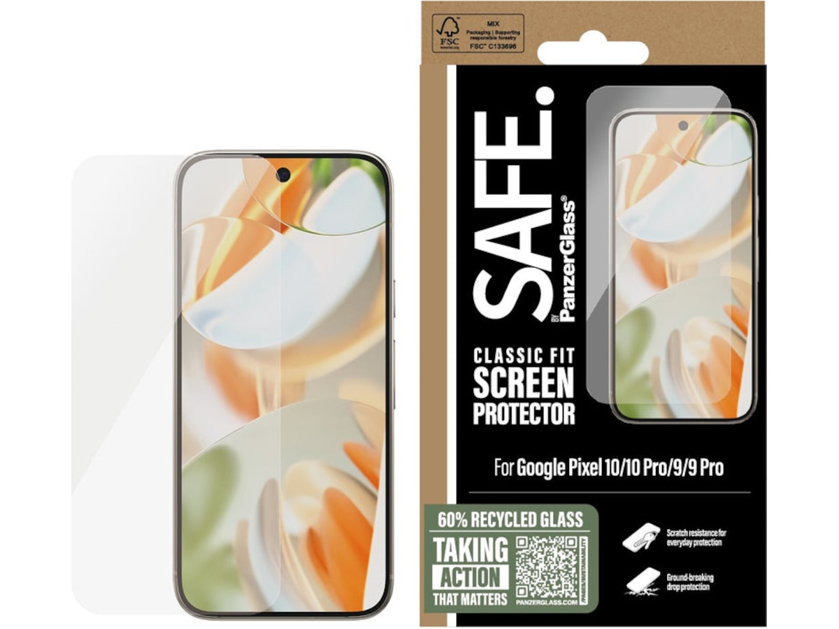 PanzerGlass SAFE. Pixel 10/10 Pro/9/9 Pro Skærmbeskytter Skærmbeskyttelse mobiltelefon