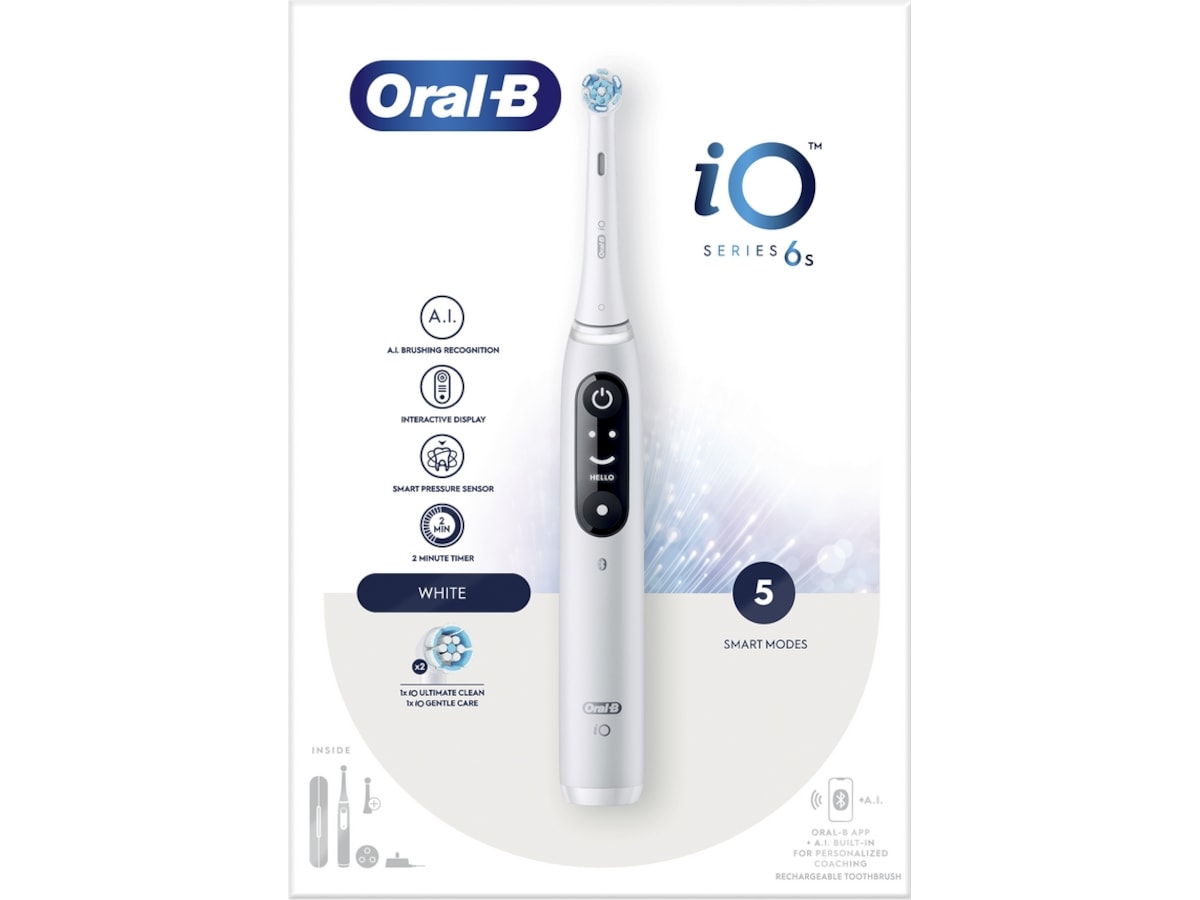 Oral-B iO 6S Eltandbørste (hvid) Elektriske tandbørster