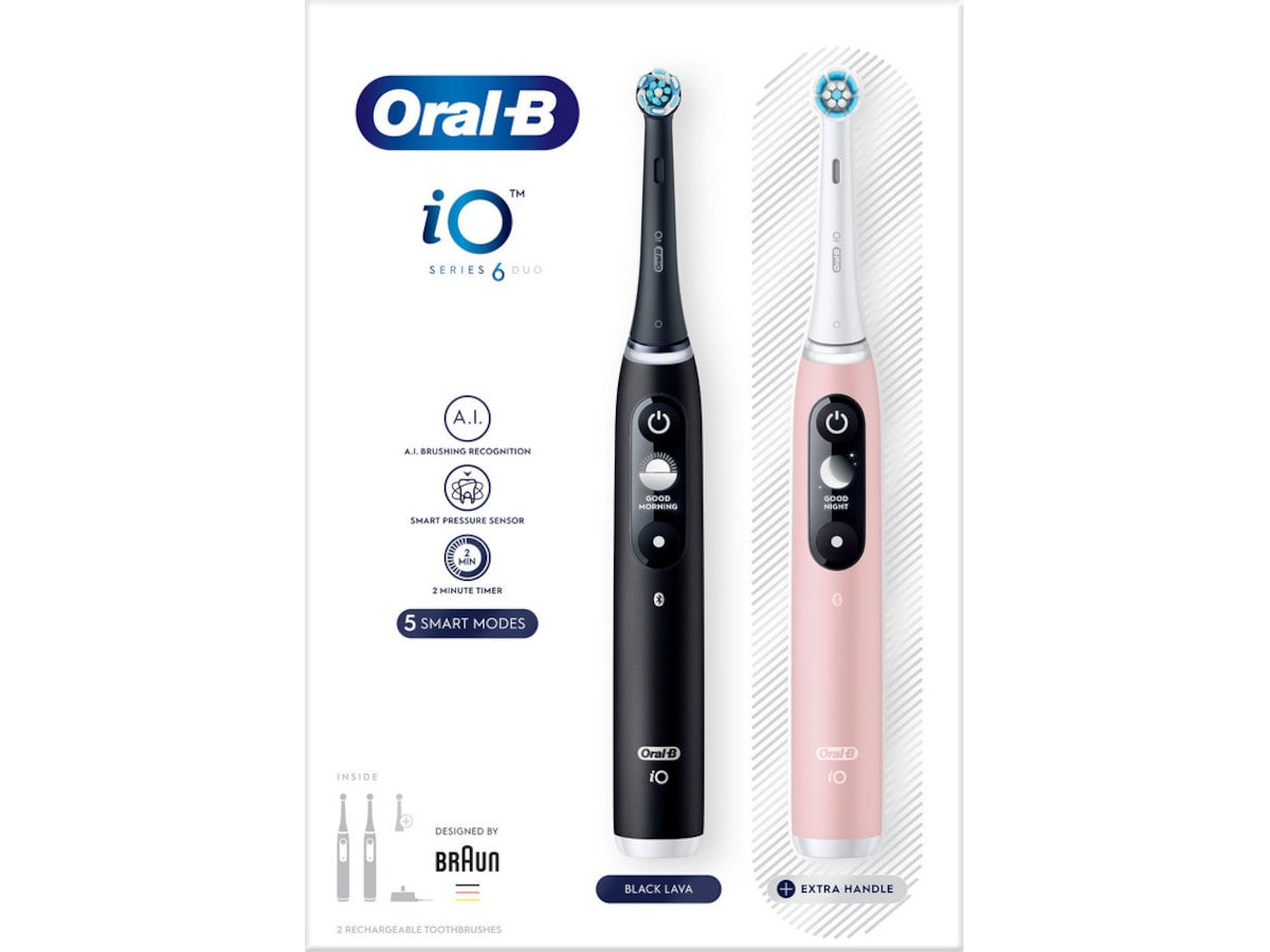 Oral-B iO 6S Eltandbørste (sort lava & pink sand) Elektriske tandbørster