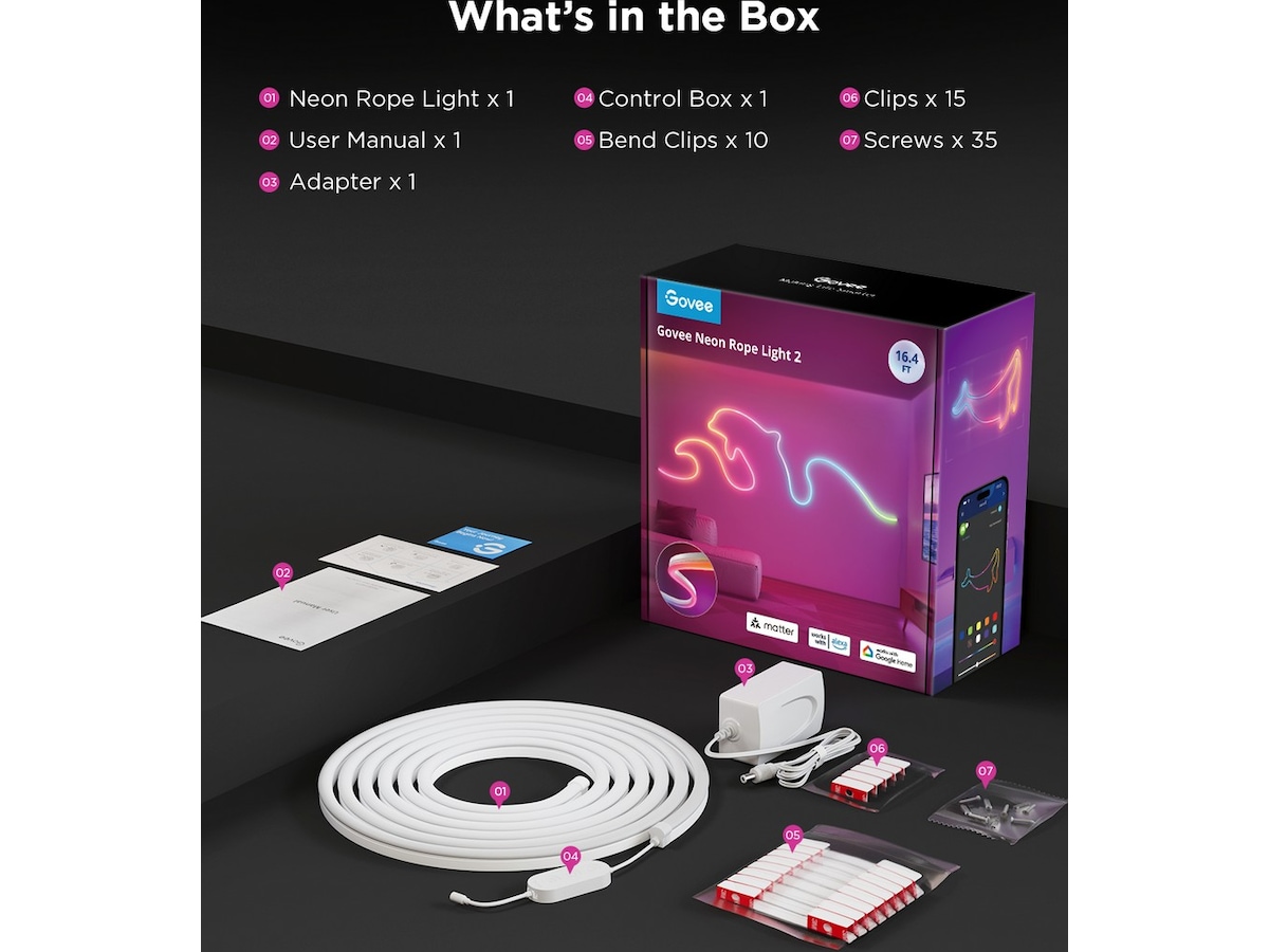 Govee Neon Rope Light 2 - 5 meter Led strips & underholdning