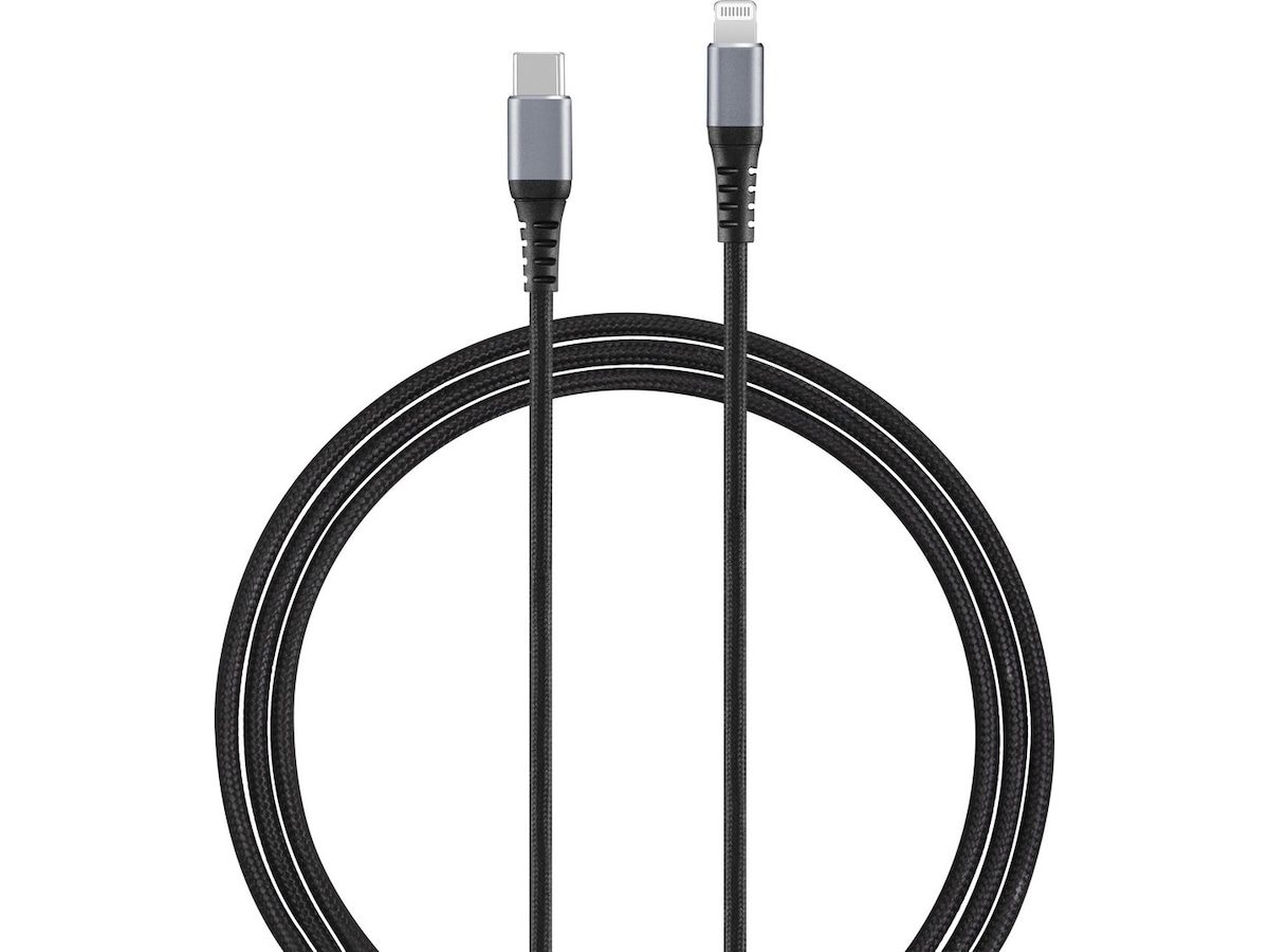 Andersson flettet USB-C til Lightning-kabel 3m (sort) USB-kabler
