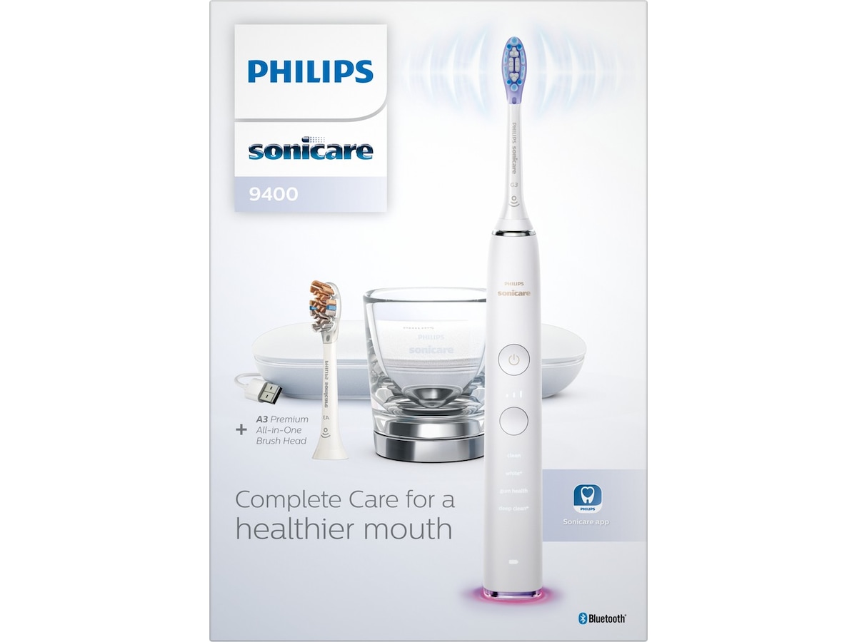 Philips DiamondClean Smart 9400 Sonic elektrisk tandbørste HX9917/88 (hvid) Elektriske tandbørster